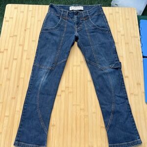 Y2K Prairie Underground Blue Organic Cotton Denim Cargo Jeans Size 28 Made  USA